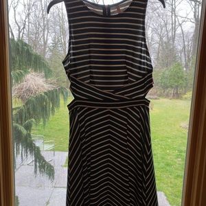 black and white striped dress